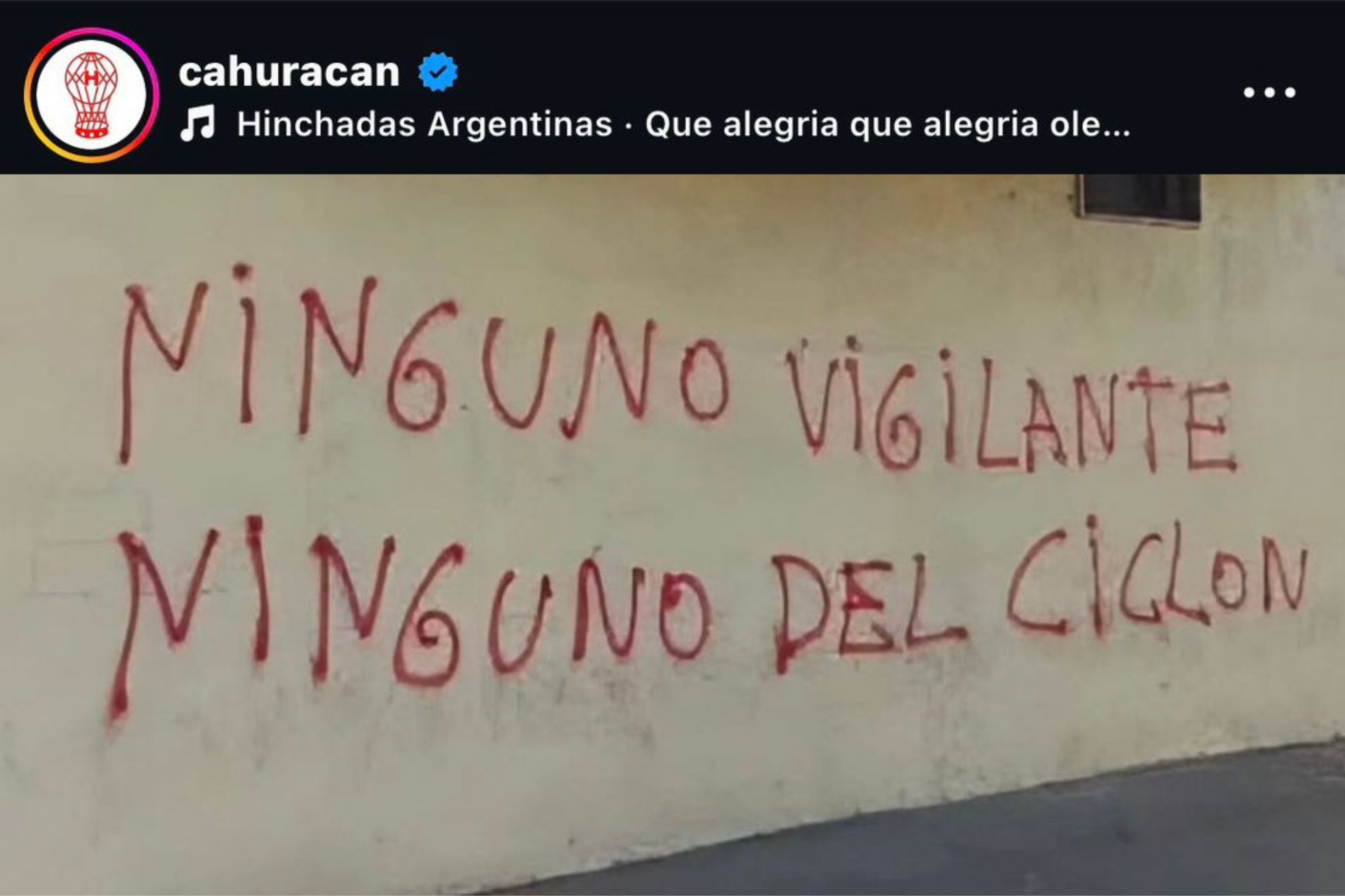 Irresponsable posteo de la cuenta oficial de Huracán