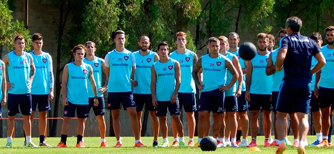 Los jugadores, trabajando en Ciudad Deportiva.