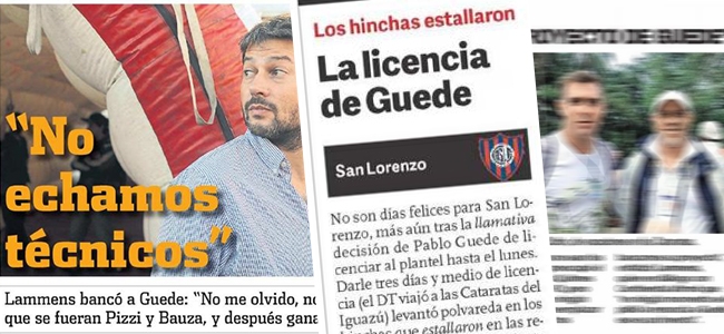 La licencia de Guede es el tema principal de San Lorenzo para los diarios.