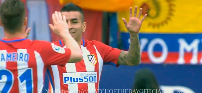 Correa celebra su gol, el ltimo en el Caldern. 