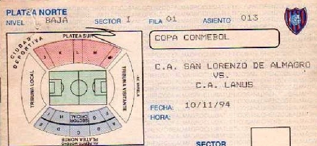 Ante Lans, San Lorenzo debut internacionalmente en el Nuevo Gasmetro en 1994.