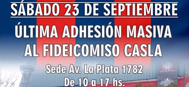 Sábado 23 de septiembre será la última adhesión masiva al fideicomiso por la Vuelta a Boedo, que finalizará el 1 de octubre.