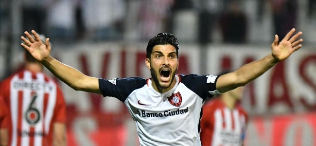 Nico Blandi marc su primer gol en la Superliga, el segundo en el partido con Estudiantes (San Lorenzo)
