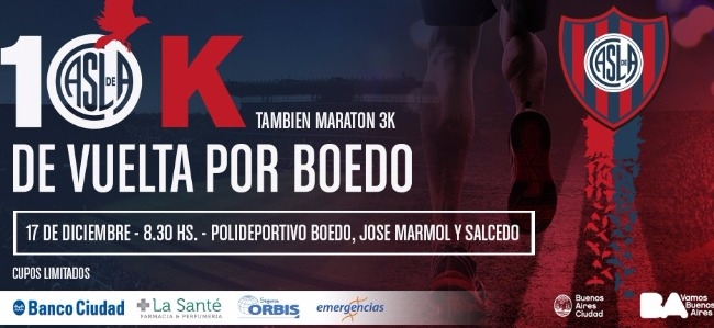La carrera ser de 10 o 3 kilmetros y comenzar a las 8.30 del domingo 17 de diciembre, en Jos Marmol y Salcedo. (San Lorenzo)
