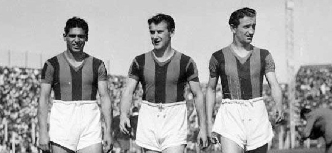 El terceto de oro: Farro, Pontoni y Martino. Conquistaron a base de toques y goles a Europa en 1946 - 1947