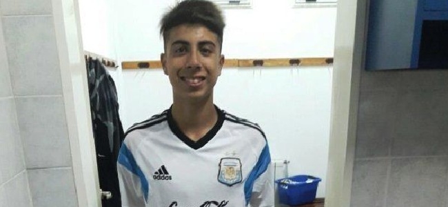Rufino Lucero, jugador de San Lorenzo vistiendo la camiseta de la Seleccin Argentina.  