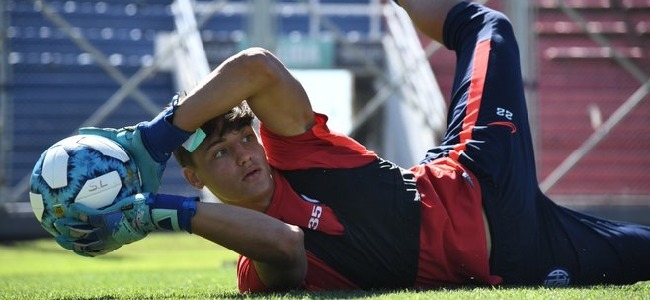 Santi Torres durante su entrenamiento en la primera división. 