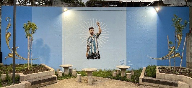 El mural de Messi en Boedo.