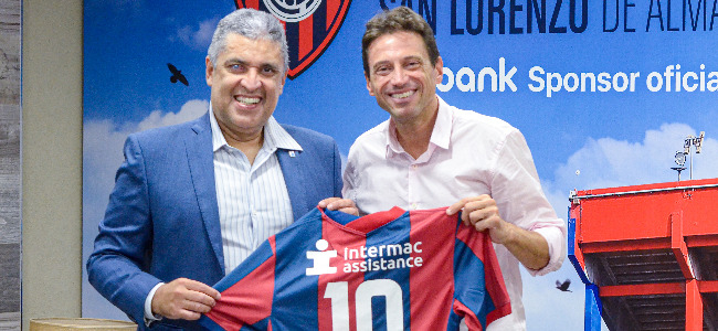 Moretti junto al CEO de Intermac. Foto: San Lorenzo