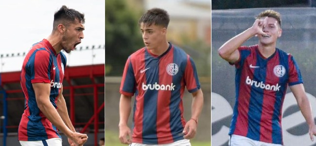 Simn Prez, Teo Rodrguez Pagano y Gonzalo Alassia, los juveniles promovidos por el Pipi Romagnoli. 