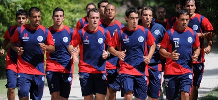 Entrenando para el partido