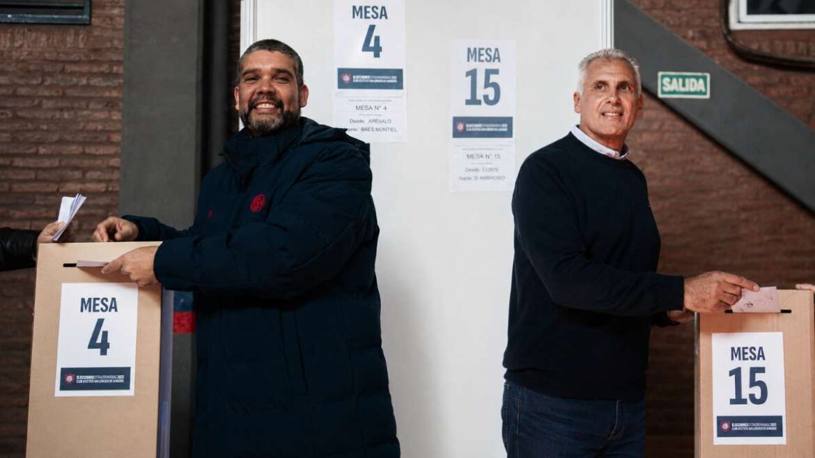 manuel-agote-marcelo-culotta-san-lorenzo-casla-x-redes-sociales-mundo-azulgrana Manuel Agote y Marcelo Culotta en las elecciones de ayer.