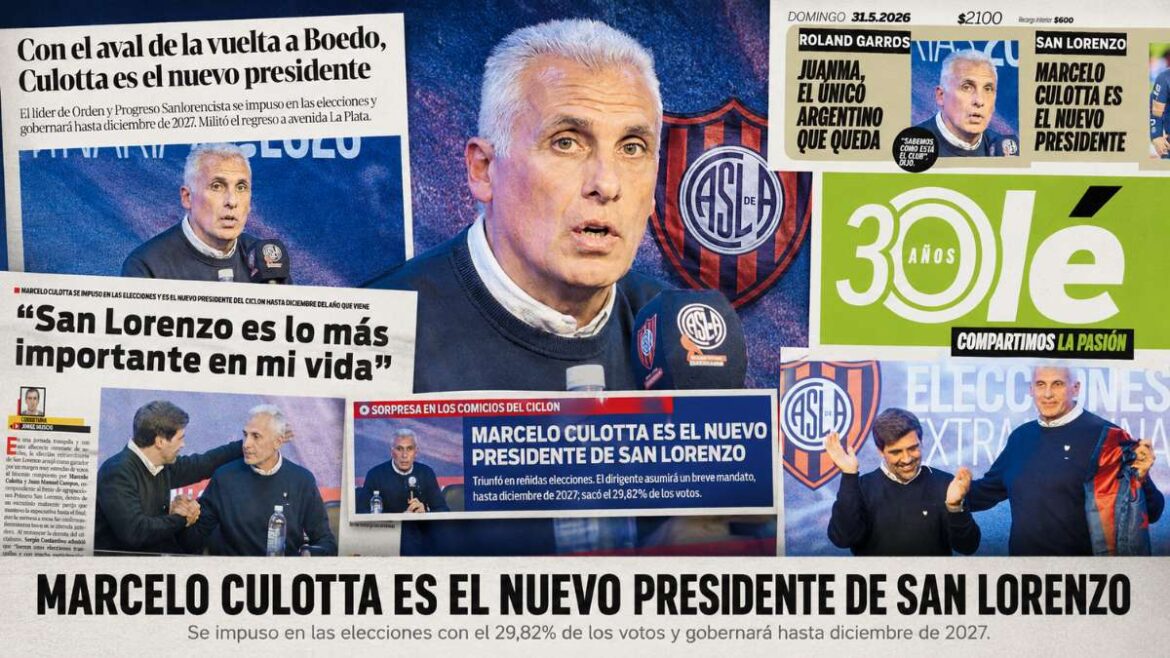 Marcelo Culotta en los medios gr&aacute;ficos del domingo.